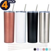 Stainless Steel Skinny 20oz - 4 Pack - Comes in Multiple Colors