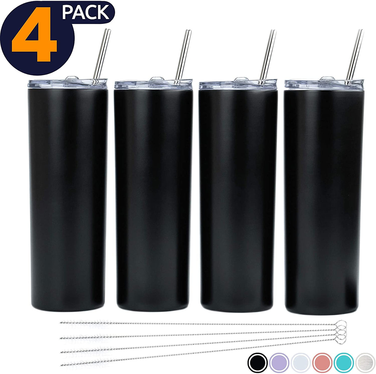 STRATA CUPS Multicolor Skinny Tumblers with Lids and Straws (12 pack) -  16oz Double Wall Acrylic Tumbler, Tall Matte Skinny Tumblers, Bulk with  Free