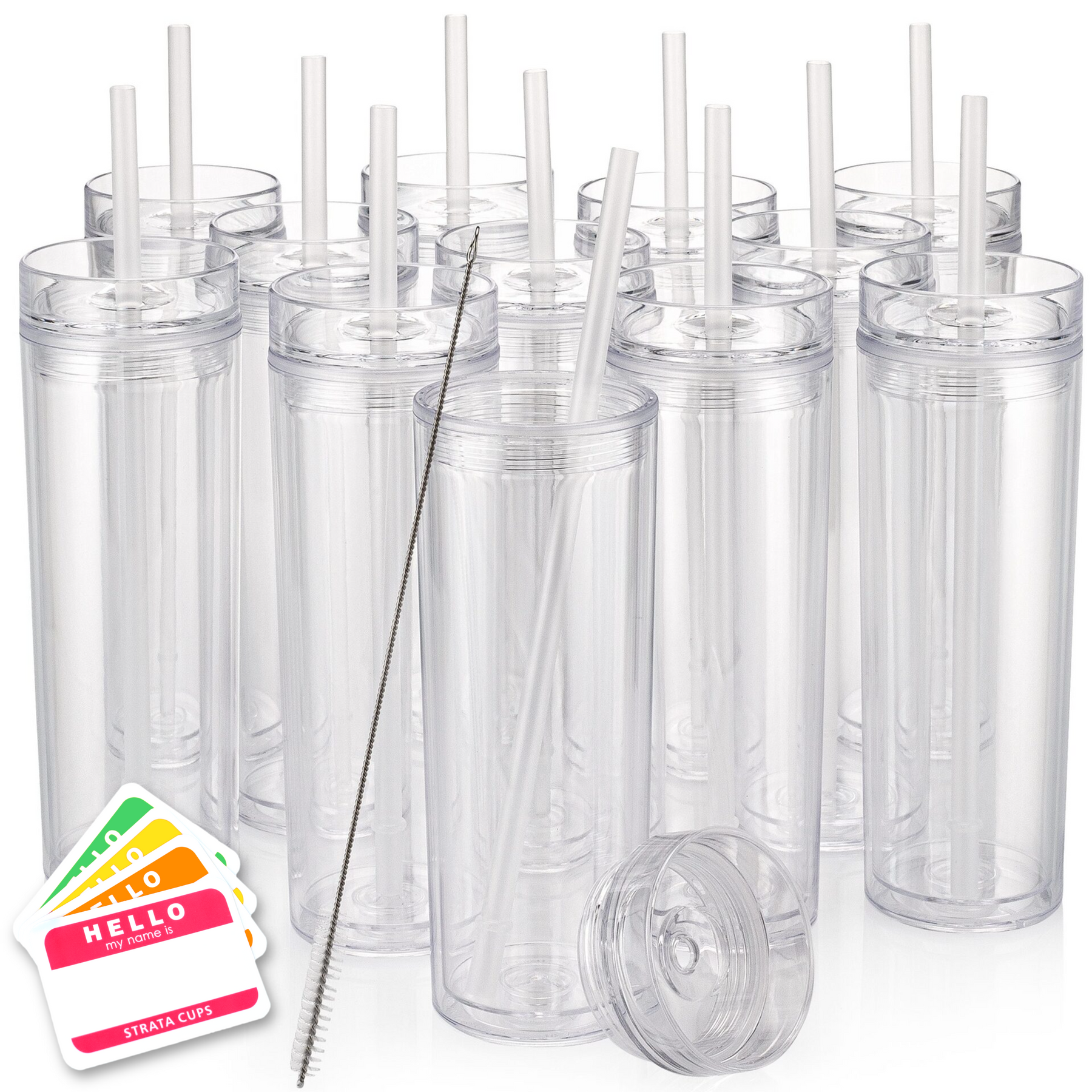 INVTRACK - Clear Acrylics Skinny 16oz - 12 Pack – Strata Cups