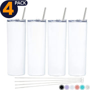 SKINNY TUMBLERS Double Wall Insulated Tumblers with Lids and Straws