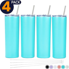 SKINNY TUMBLERS Double Wall Insulated Tumblers with Lids and Straws –  Strata Cups