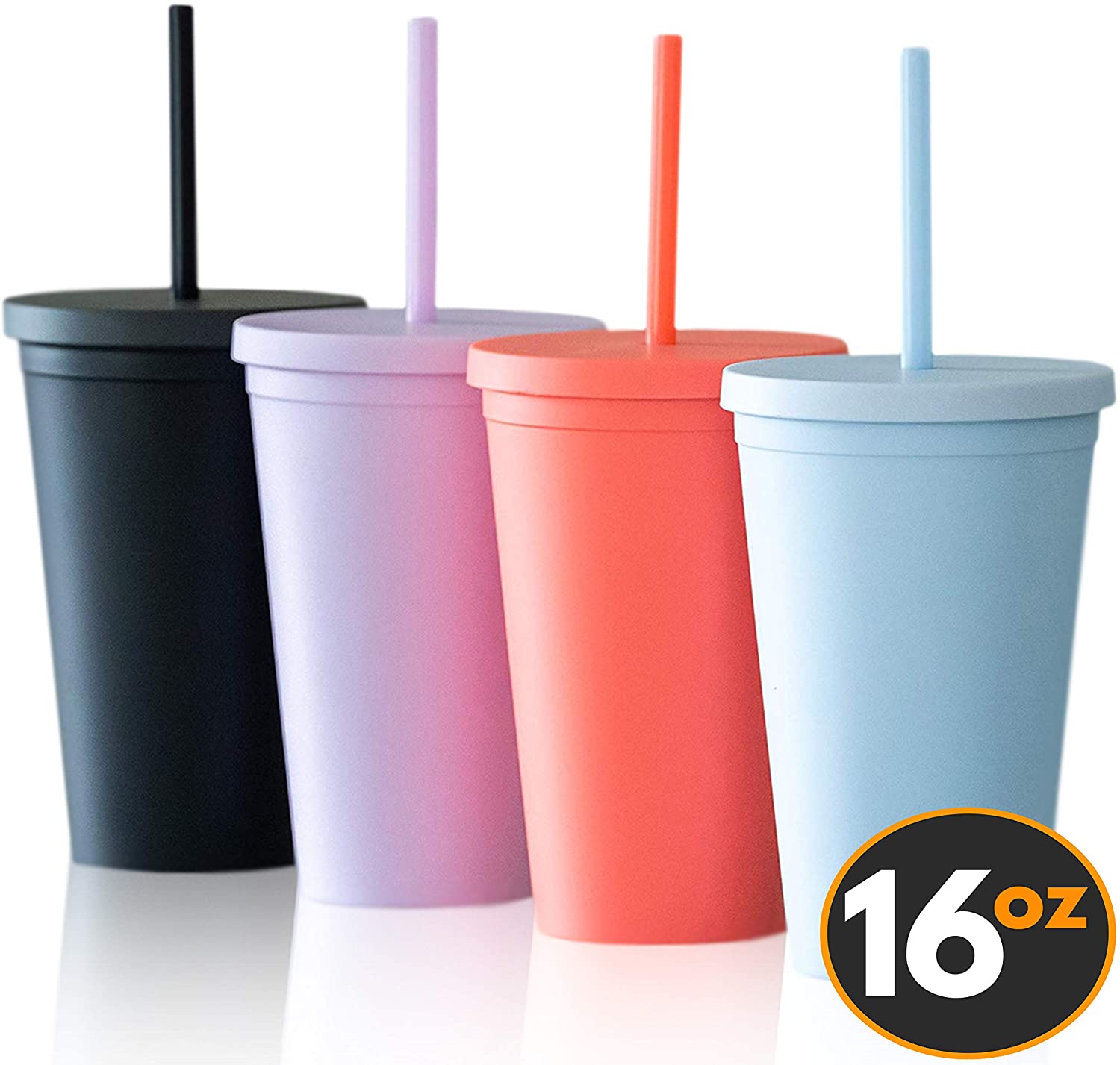 STRATA CUPS Classic Multicolor Tumblers with Lids and Straws (8 pack) -  22oz Matte Pastel Colored Ac…See more STRATA CUPS Classic Multicolor  Tumblers