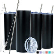 SKINNY TUMBLERS Double Wall Insulated Tumblers with Lids and Straws